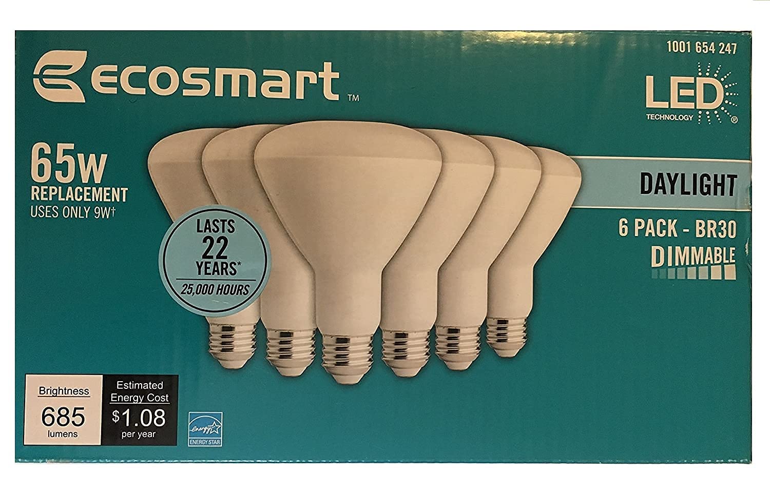 EcoSmart 65W Equivalent Day Light BR30 Dimmable LED