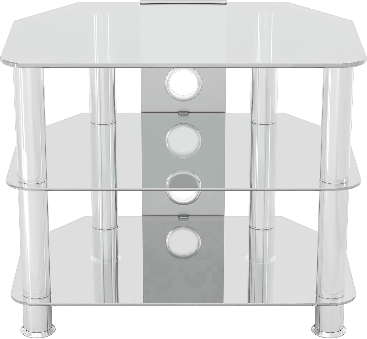 King Glass TV Stand for HD LED LCD 4K 8K QLED TVs up to 32″ inch by TV