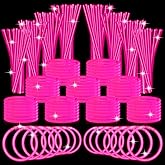 Libima 600 Pcs Glow Sticks Bulk with 600 Connectors 8 Inch Glow Stick Necklaces Stick Bracelets Bulk in The Dark Party Supplies for Halloween Easter Christmas New Year(Pink)
