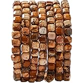 Natural Faceted Brown Picture Jasper Cube Stone Beads 5-5.5mm 60pcs/str Loose Square Semi Gemstone Stone Beads for Making Bracelets Necklace Earrings