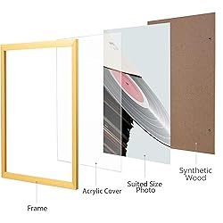 eletecpro 12.5x12.5 Gold Record Frame, Sturdy and
