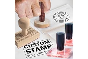 XRLSG Custom Rubber Stamp Personalized Logo Stamp with Text Branding Stamp Ideal for Business Artwork