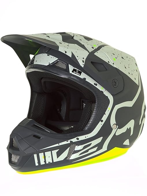 Fox Racing V-2 Nirv Helmet Grey/Yellow, S