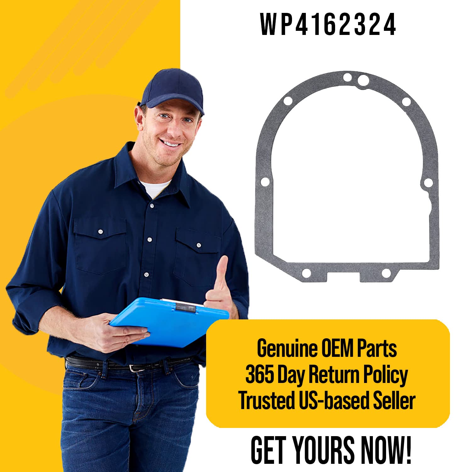 WP4162324 4162324 Transmission Case Gasket - Compatible Whirlpool KitchenAid Mixer Parts - Replaces AP6009161 557511 PS11742306 - Exact Fit for Stand Mixers, Made of Durable Materials