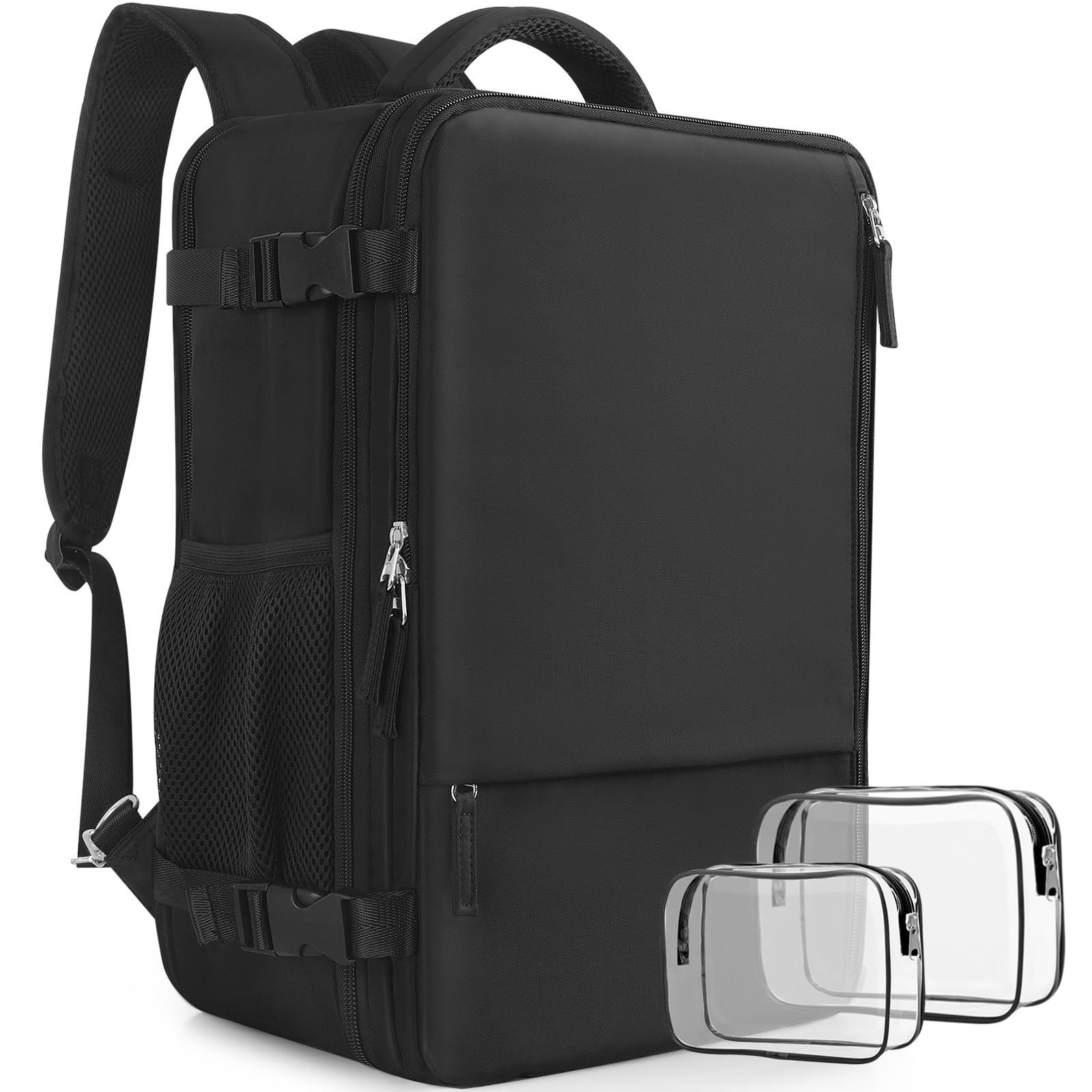 Photo 1 of Snoffic Travel Backpack for Women, Large Carry On Backpack for Travel, Waterproof Backpack Personal Item, Backpack for Women, laptop backpack 17.3 inch, College Bag Casual Daypack, Black