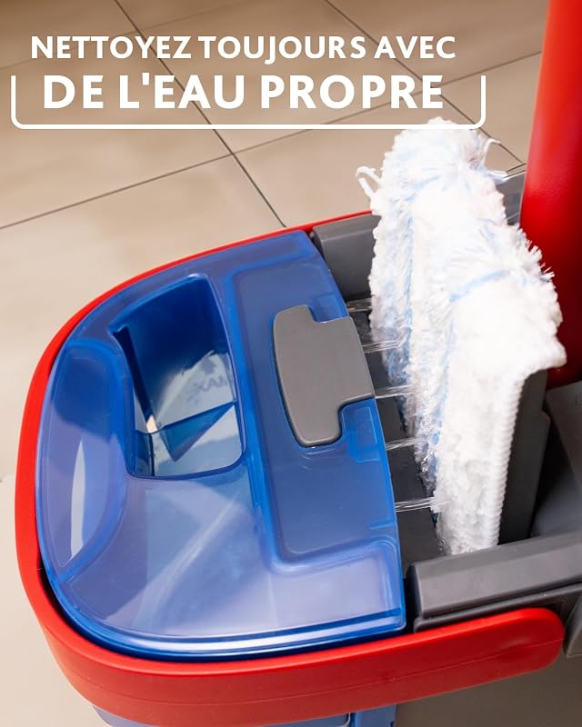 - H2pro Balai Plat - Système Innovant à Double Réservoir Distinct - Balai Plat avec Recharge Microfibre - Sépare l'eau Propre et Sale pour Une Hygiène Impeccable - Design Ergonomique