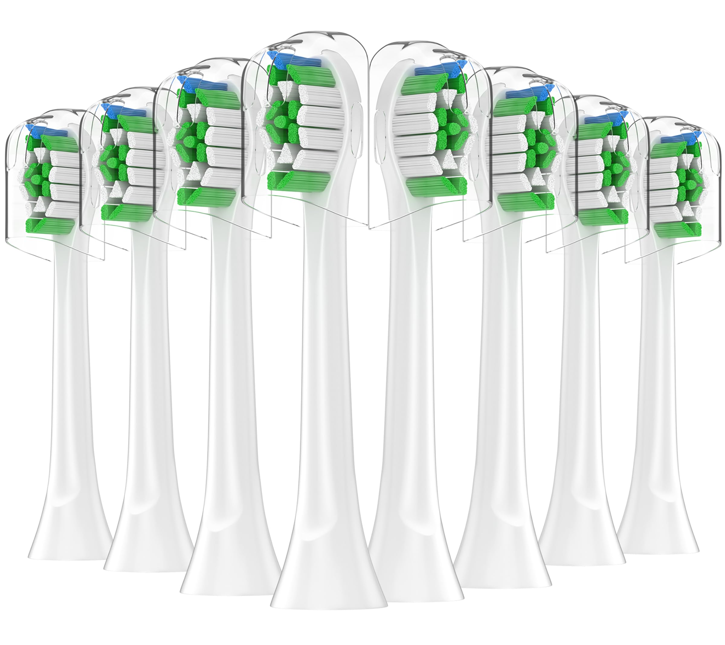 KHBD Toothbrush Heads Compatible with Philips Sonicare Electric Toothbrush, Replacement Brush Heads Fit for EasyClean, Gum Health, FlexCare, HealthyWhite Brush-White-8 Pack