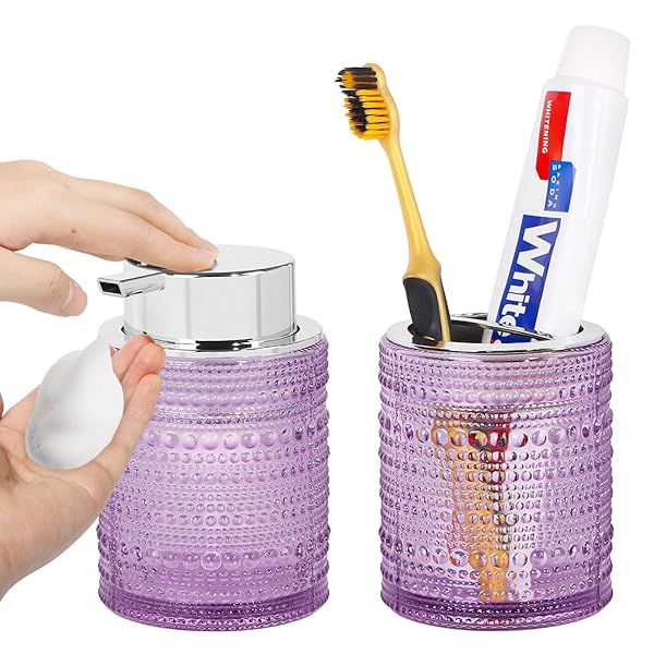 TONXUS BATHROOM ACCESSORY SETS,GLASS TOOTHBRUSH HOLDER AND SOAP...