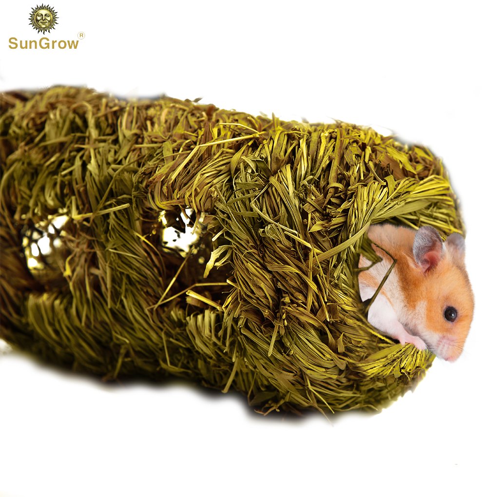 Hand-woven Seagrass Tunnel Toy --- Small Animal Activity Center from SunGrow - Pet-safe, all natural grass tunnel house - Perfect for Rabbits, Gerbils, Hamsters and Chinchillas