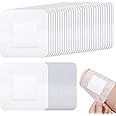60 Pcs Bordered Gauze Adhesive Island Dressing Wound Dressing Waterproof Gauze with Pad Breathable Bandage Individually Packed Pouches Tapes for Blister Wound Care (4 x 4 Inch)