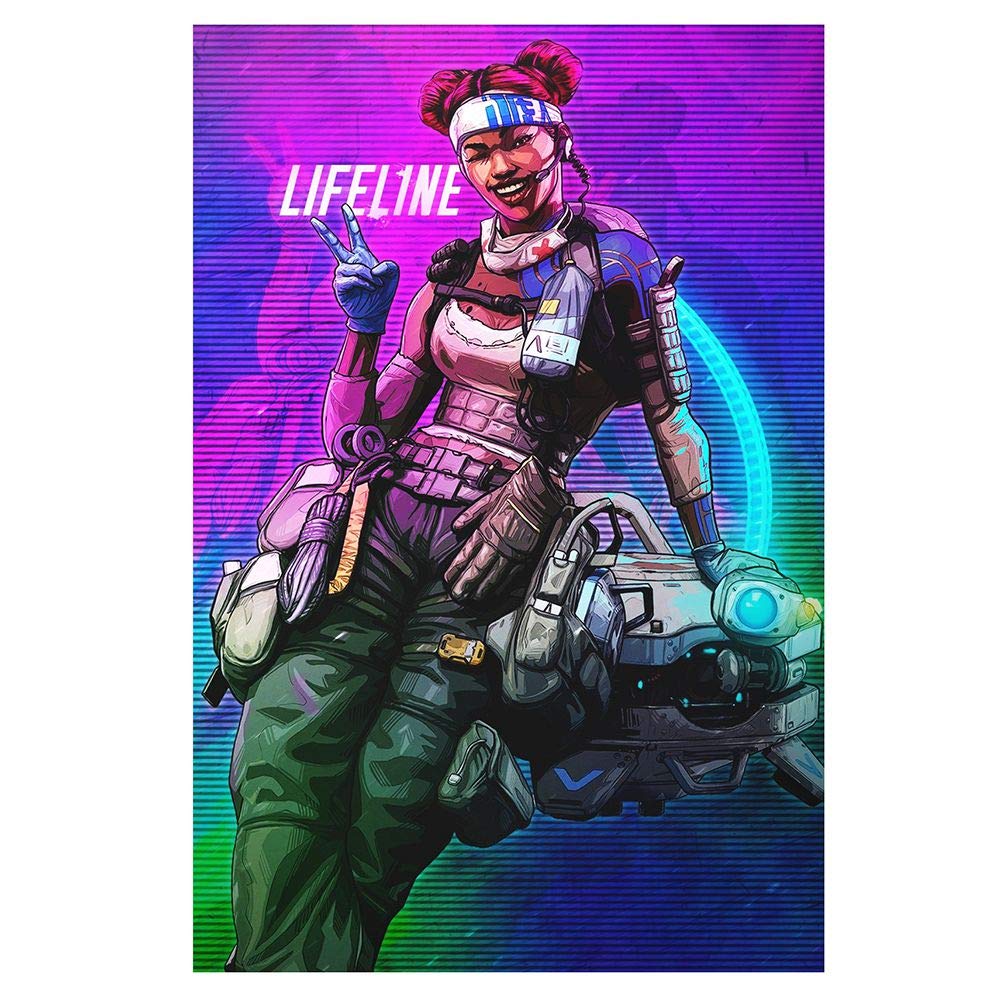 Jacobera APEX Legends Poster Wall Decal Sticker, Wall Art Mural Home Decor for Bedroom Livring Room(Lifeline)