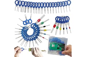 XLWJBES Upgrade Depinning Tool Kit – 47 Pcs Terminal Pin Removal Tool Kit Electrical Connector Pin Removal Tools for Automotive, Motorcycle & Household Devices, Blue