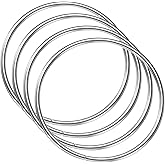 uxcell 4Pcs Metal Purse Handle, Round Handbag Ring Buckle Bag Handle Replacement for DIY Handmade Woven Bag Luggage Hardware Accessories, Silver