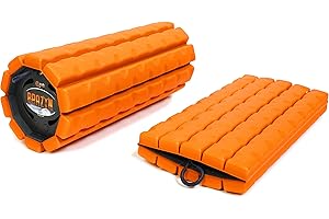 Brazyn Morph Foam Roller (Bravo-Orange): Collapsible Travel Foam Roller for Back Pain Relief, Workout Muscle Recovery, Back Massager, Deep Tissue Leg Massage, Back Cracker, Stretcher; Small, Portable