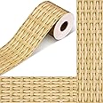 Outus 68 Feet Boho Theme Bulletin Board Borders Boho Wicker Style Classroom Decor Straight Rolled Border Trim Bulletin Borders for Back to School Teacher Student Bulletin Board Office Home Decor