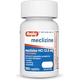 Rugby Meclizine 12.5mg Caplets - Antiemetic Motion Sickness Symptom Relief - 100 Count (1 Pack)