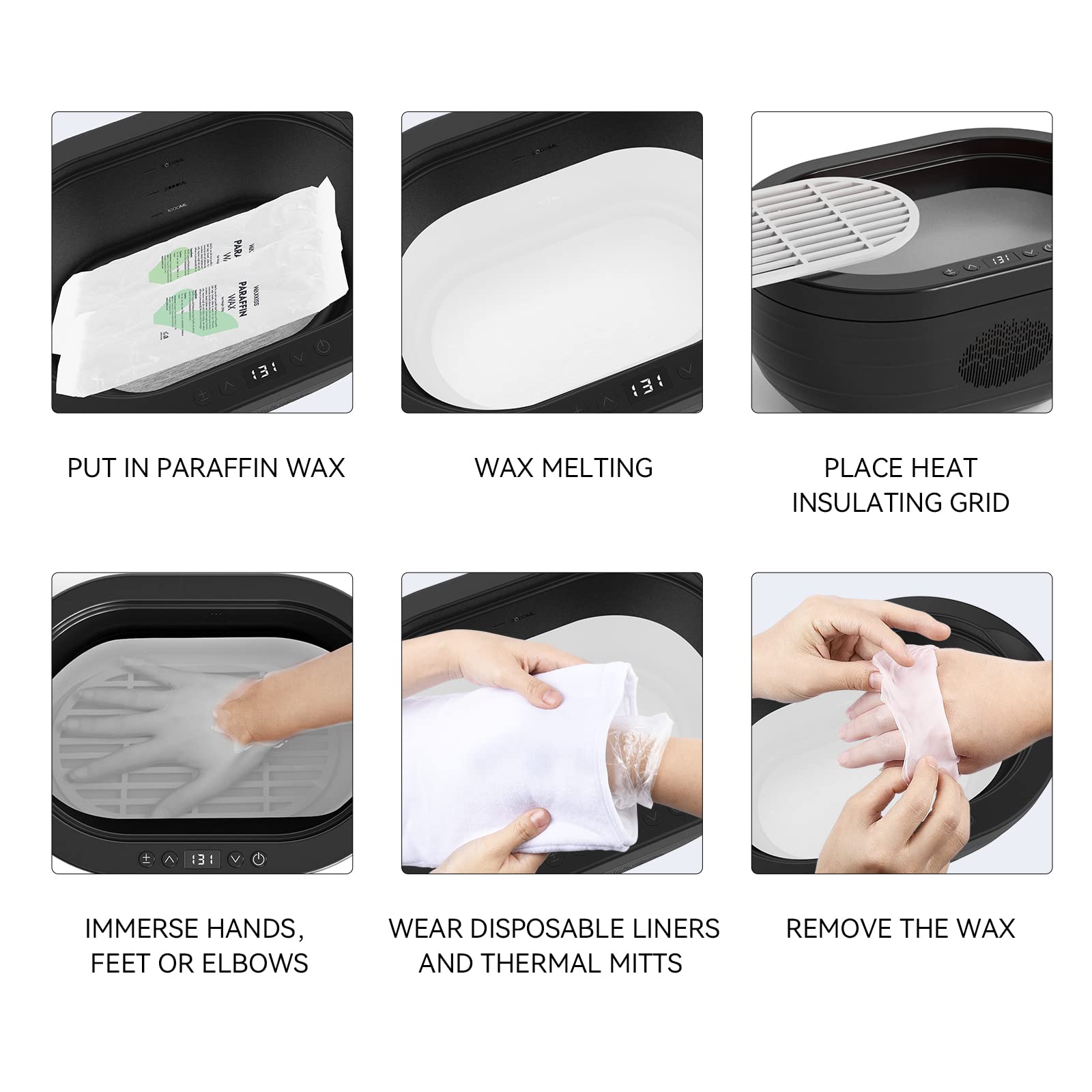 Paraffin Wax Refills for Paraffin Baths, 6 packs Unscent Paraffin Wax for Hand and Feet Hydration and Moisturizing