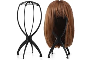 ProSuites 2 Pack Wig Head Stand, Travel Wig Holder Hat Wig Display for Styling for Women Multiple Wigs, Hair Length Under 40cm/15.74in
