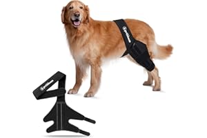 petbloom Dog Knee Brace for Torn ACL, Hip Dysplasia, Arthritis Pain Relief, Osteoarthritis, and Ligament Injuries, Adjustable Neoprene Support for Front or Hind Leg, Black (Medium)