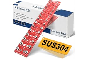 AltitudeCraft Thread Checker – Rustproof Nut and Bolt Identifier Gauge with Pro-Grade SUS304 Bolts & 6061 Aluminum Base – for Metric & Standard Threads