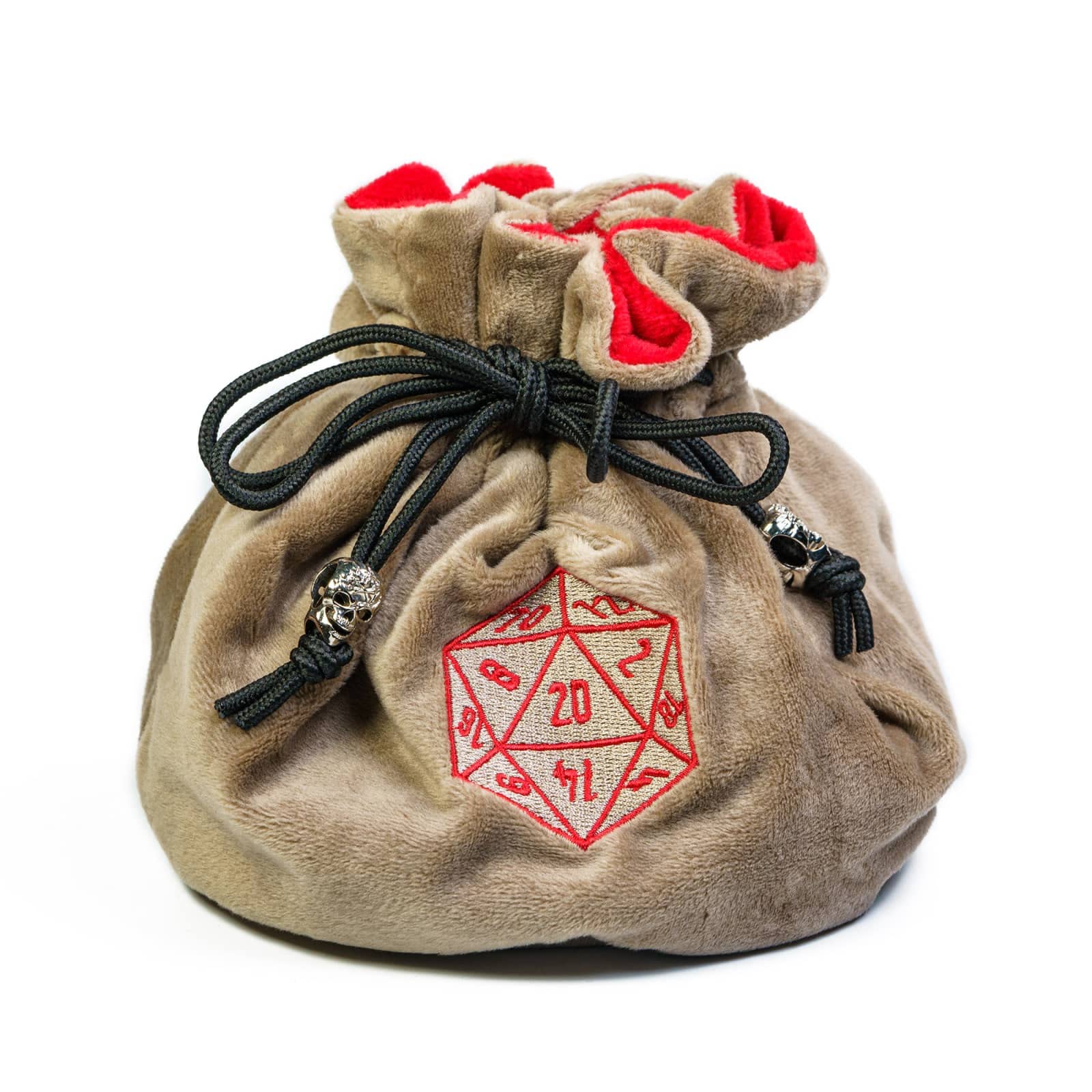 cusdie High-Capacity Velvet Dice Bags with Pockets Storage Bag Capacity 200+ Dice Holder for DND RPG Game Dices Collection(Khaki) — image 1