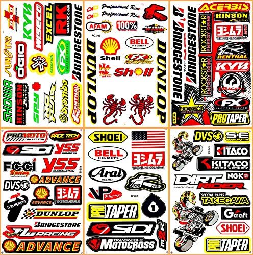 Motorcycles Pro Motocross Dirt Bikes ATV Helmet Jet ski D6101 Lot 6 Graphic Vinyl Stickers Decals