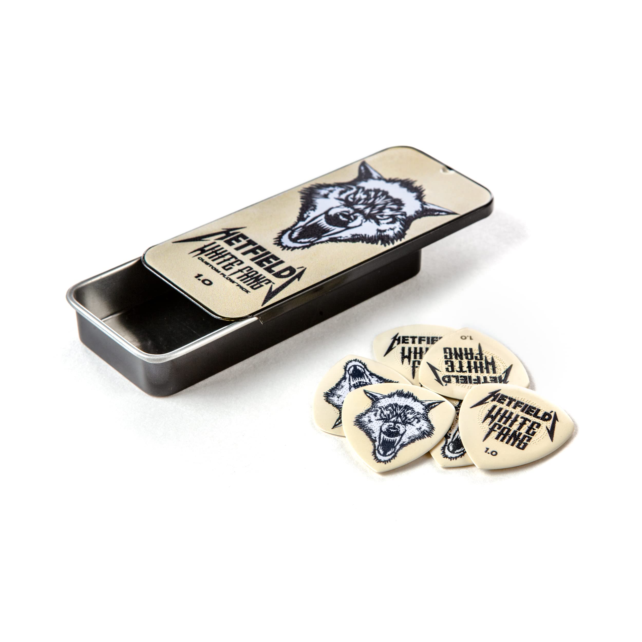 Jim Dunlop Dunlop Picks PH122T1.0 Hetfield White Fang Flow 1.00mm - Pick Tin 6 Picks