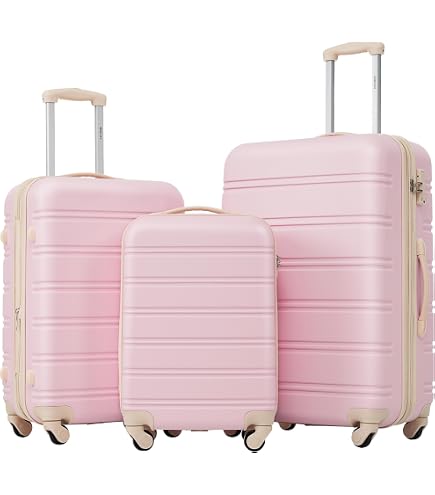 Amazon.com | Merax 3 Piece Luggage Set,Hardside Suitcase Set