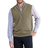 Makkrom Mens Quarter Zip Sleeveless Golf Vest Pullover Stand Collar Casual Vests Outerwear