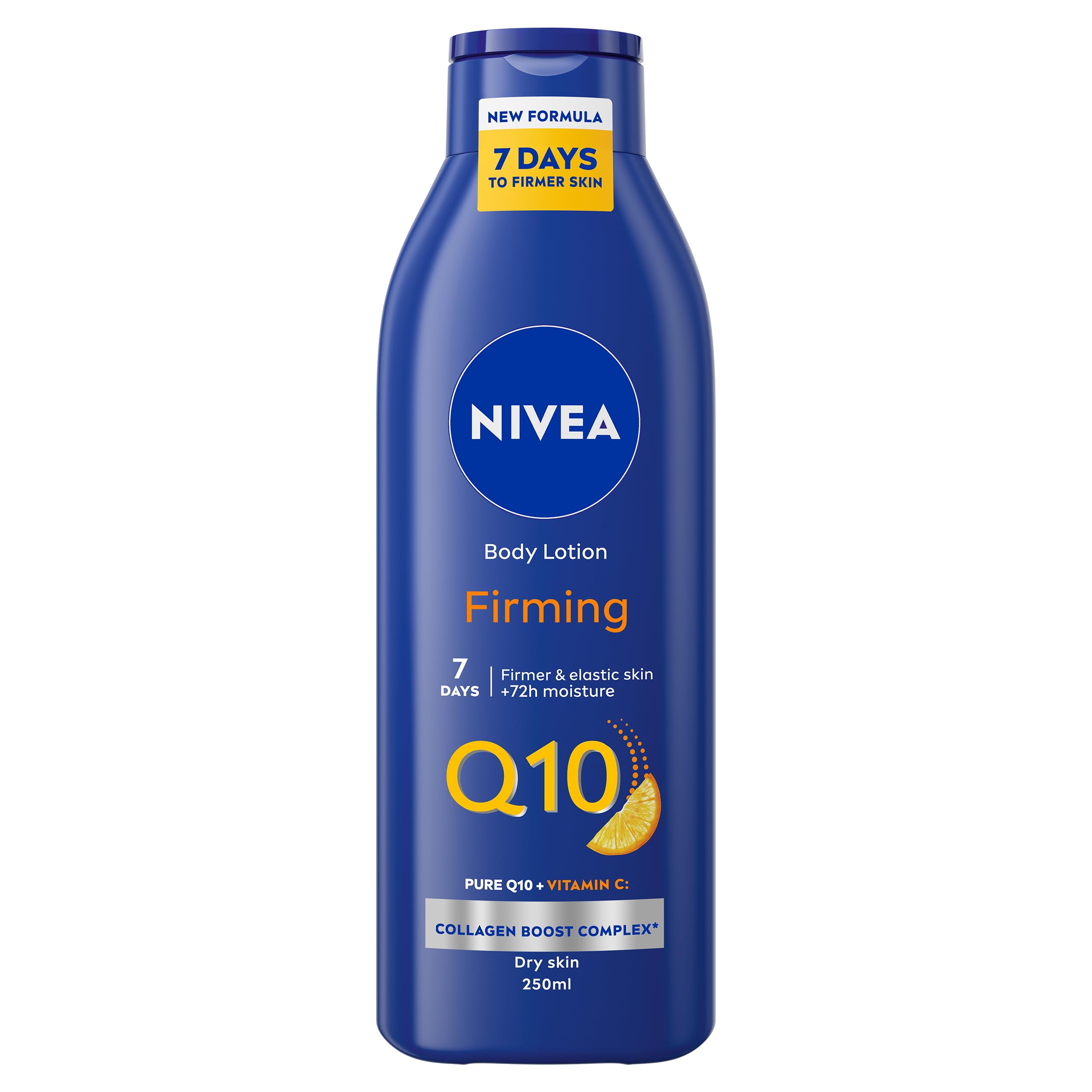 NIVEA Q10 Firming Rich Body Lotion + Vitamin C (250ml), with Collagen Booster Complex, 72H NIVEA Moisturiser