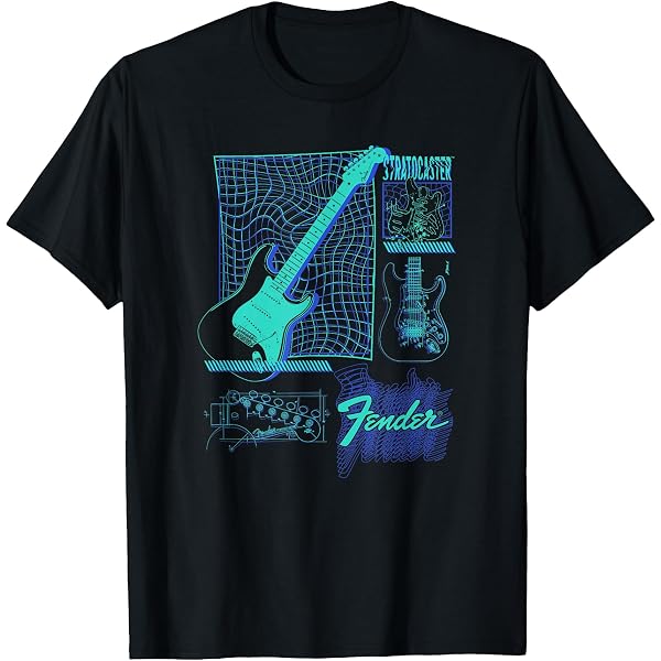 Amazon.com: Fender Stratocaster Sparkling Guitar Vintage Poster T