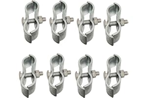 WULANKD Chain Link Fence Panel Clamps - Dog Kennel Clamps: for 1-3/8" Chain Link Fence Pipe Panel Frames. for Dog kennels/Dog Runs, or Temporary Chain Link Fence. Saddle Clamps (8 Set)