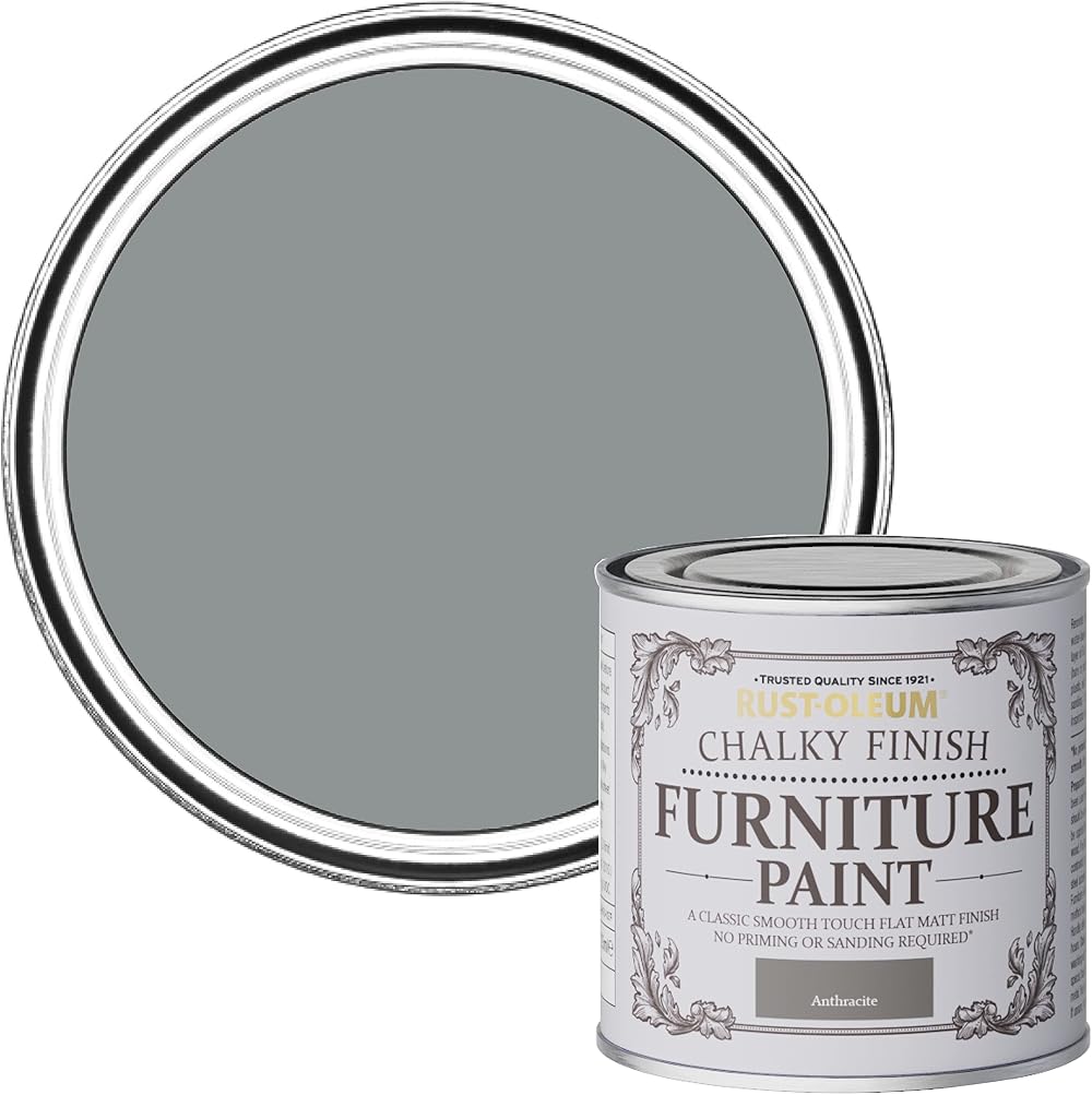 Rust-Oleum Mid Grey Chalky Furniture Paint Anthracite 125 ml