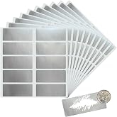 Mr- Label &ndash; 300 Pcs 1"x2.36" Rectangle Scratch Off Stickers &ndash; DIY Stickers for Gender Reveal DIY Lottery| Reward Programs | Scratch Tickets (Silver)