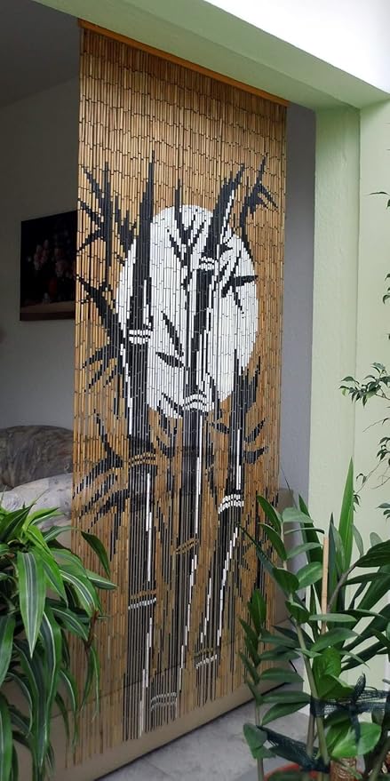 vidaxl cortina puerta elegante bambu