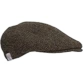 Walker and Hawkes Oakmoor Harris Tweed Flat Cap for Men - Classic Men’s Hat Made from Virgin Wool, Light and Water-Resistant