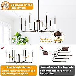 8-Light Farmhouse Chandelier for Dining Room