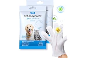 Fettorler Cleaning Wipes Gloves for Dog and Cat,Pet Bathing Wipes Cleaning & Deodorizing,Dog Wipes for Body Paws Butt Daily Care,Cat Grooming Wipes Cleaning Fur Traveling Rinse Free,12PCS/2PACK