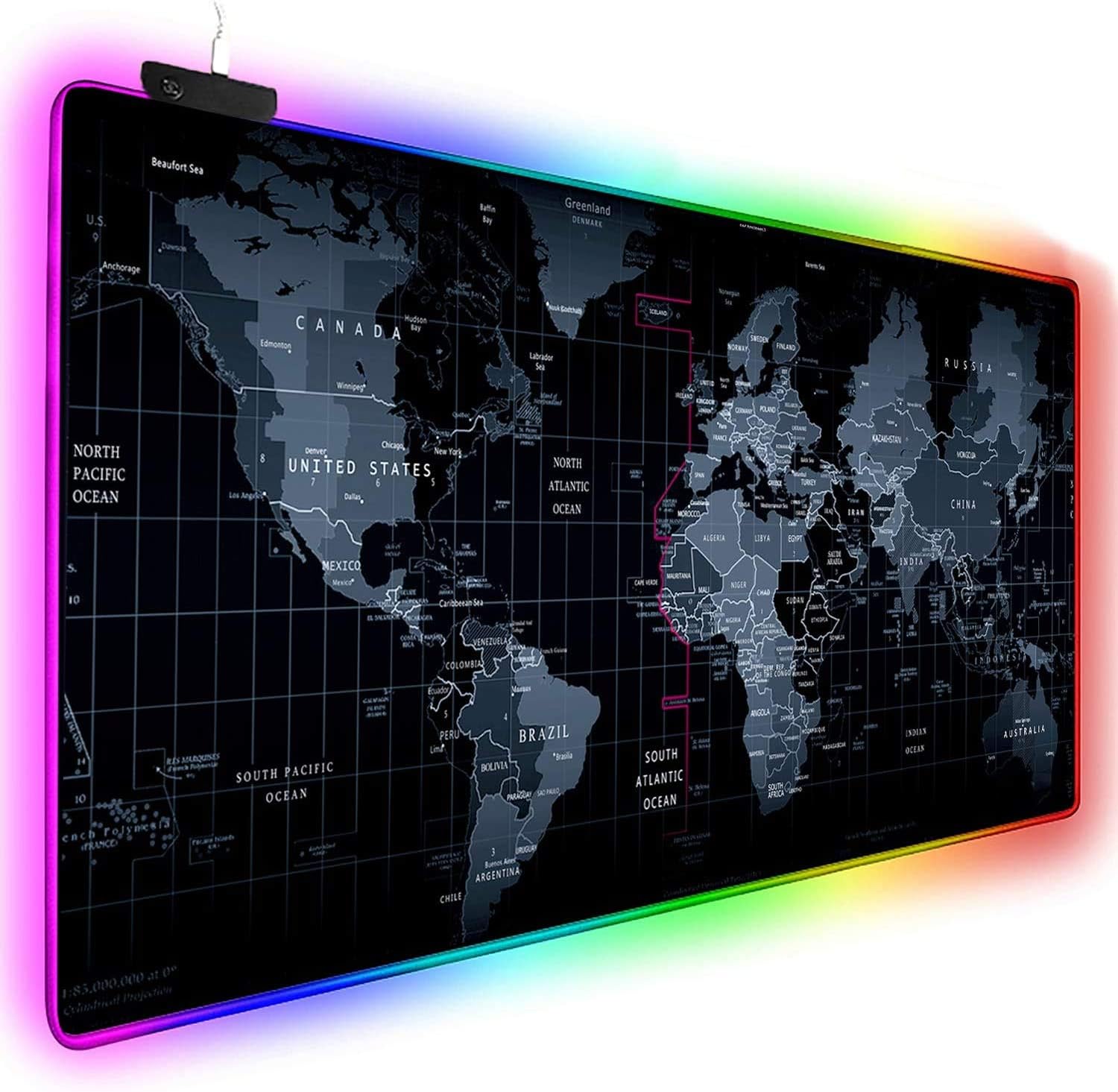 Innoo Tech RGB Gaming Mouse Pad, 14 Modes Large Glowing Led Extended Mouse Pad, Anti-Slip Rubber Base and Waterproof Surface, Oversized Soft Led Computer Keyboard Mouse Pad, 31.5x12x0.2 Inch