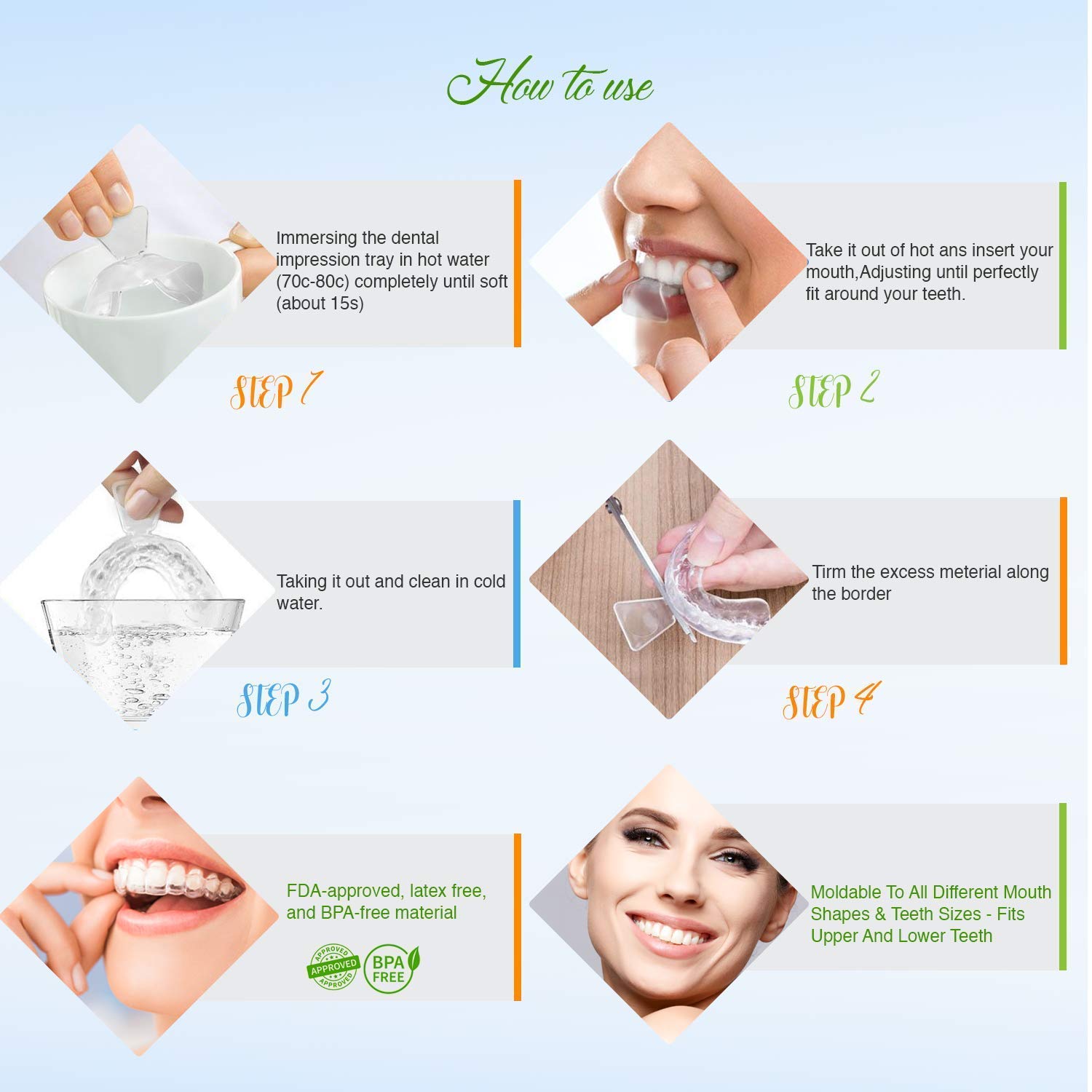 Health Professional Dental Guard - Pack of 8 - New Upgraded Anti Grinding Dental Night Guard, Stops Bruxism, Tmj & Eliminates Teeth Clenching : Beauty
