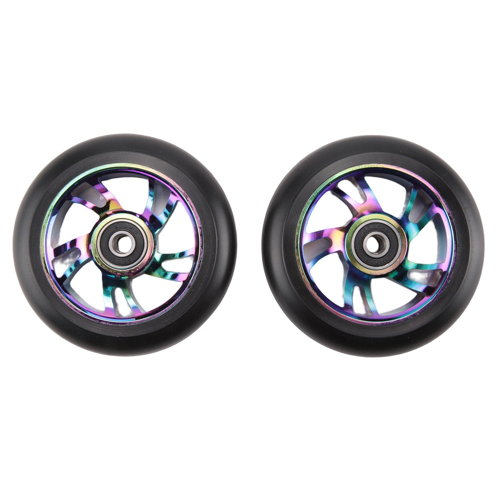 Gokoti 2 Pcs 100Mm Scooter Replacement Wheels with Bearing Stunt Scooter Pu Wheels for Rocking Cars, Extreme Cars, Scooters