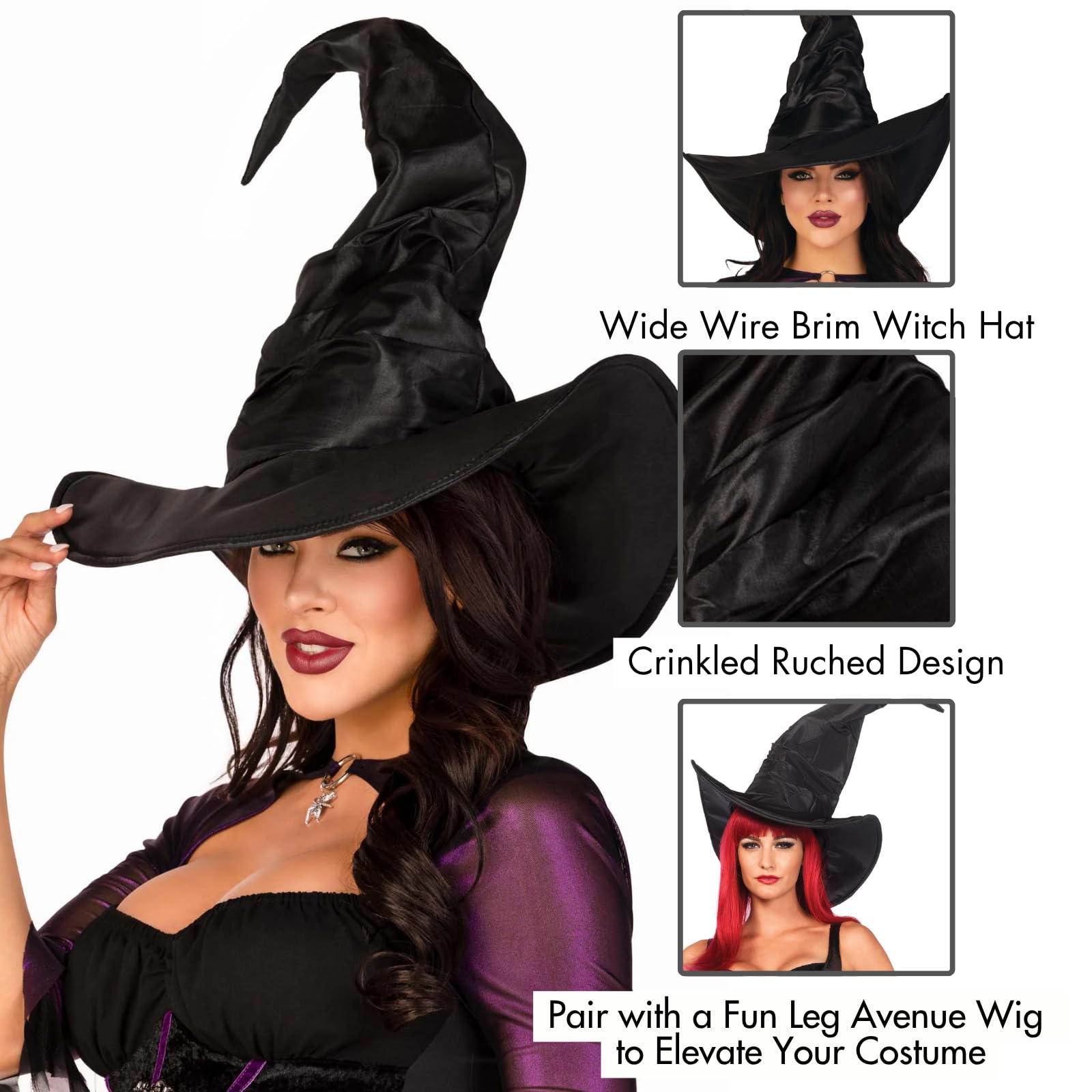 Leg Avenue Women's Large Ruched Witch Hat