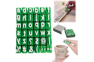 Alphabet Stamps for Clay, 36 Pieces Lowercase Letter Stamps for Polymer Clay with Storage Box, Small Press Fondant Embosser D