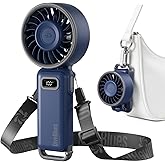 Diveblues Fanzy D6036 Portable Handheld Fan, Harbor Blue | 7.4m/s High Speed Turbo, 180° Foldable 4-in-1, Integrated Carabine