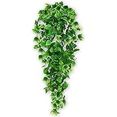 Awsyhom 2 Pack Artificial Hanging Ivy Plants (3.6ft) - Fake Vine Greenery for Indoor/Outdoor Decor, Wedding & Photography - No Basket Included