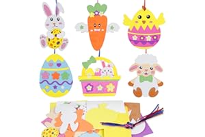 Fennoral 12 Pack Easter Craft Kit for Kids Make You Own Easter Foam Stickers Ornament DIY Easter Arts and Crafts fo Easter Party Supplies Easter Decoration