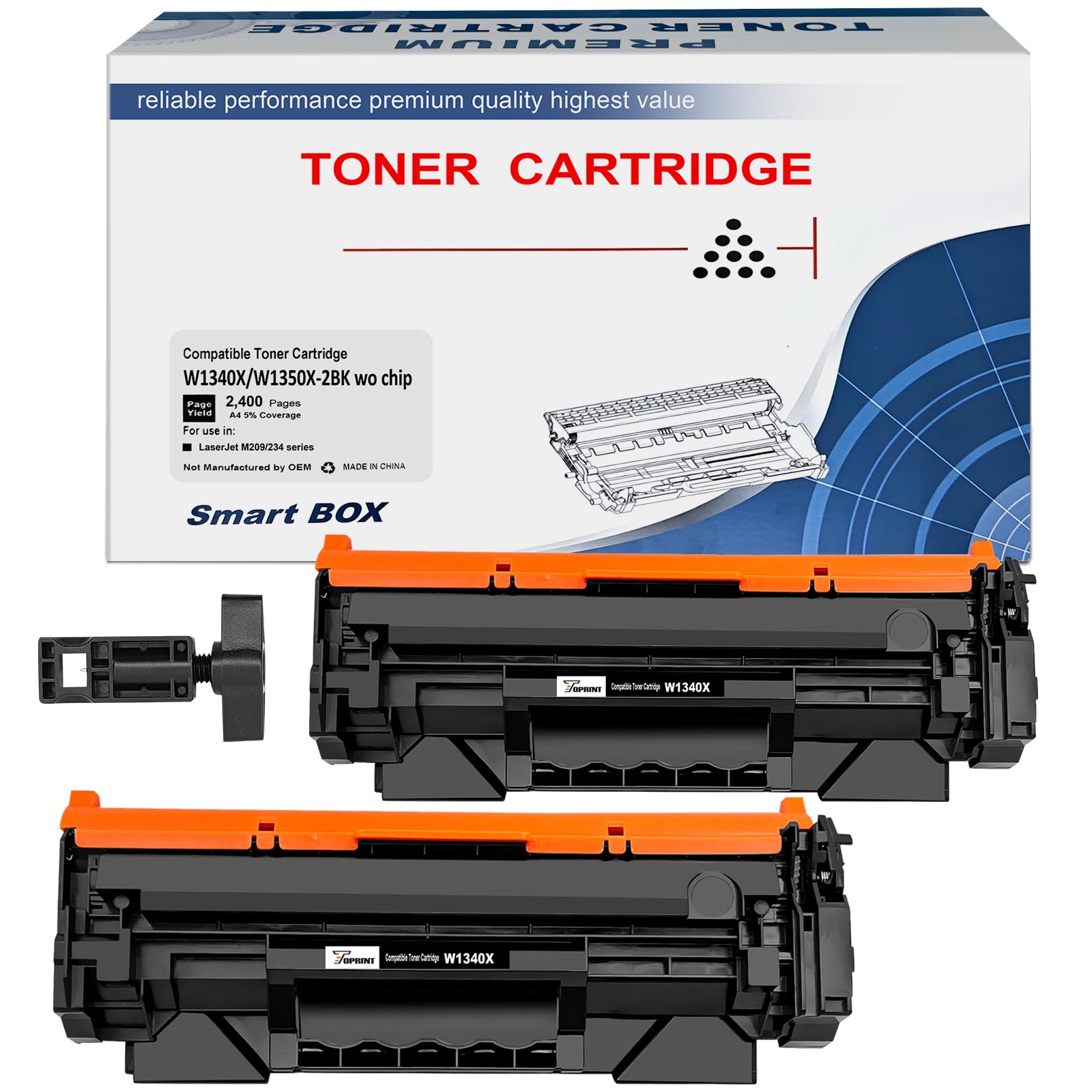 Photo 1 of [NO CHIP, with Professional Tools] 134X W1340X ( W1340A ) Compatible Toner Cartridges 2 Black for M209 M209dw MFP M234 M234dw M234sdw M234sdn, Not Compatible with Printers that have an "e" Suffix