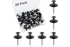 HOAISUN 60 PCS Metal Thumb Tacks for Wall Hangers, Double Headed Push Pin Hooks Small Nails for Picture Hanging Hardware, Renter Friendly Decor for Home Office Hang Pictures without Damaging walls, Cork Board