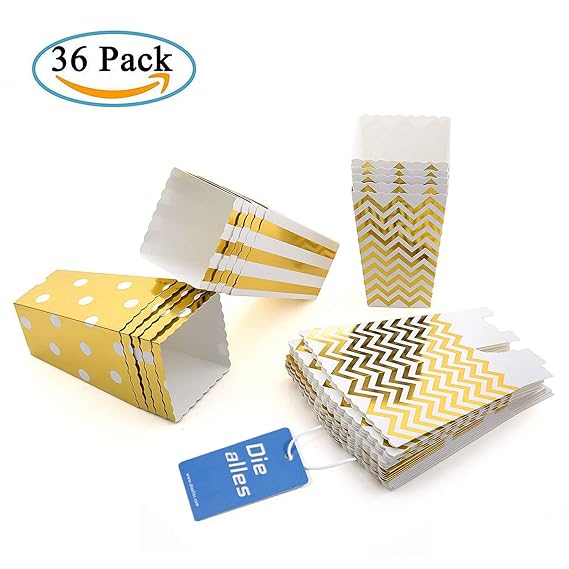 Diealles Popcorn Boxes, 36 Stück Popcorn Tüte Popcorn Candy Boxen