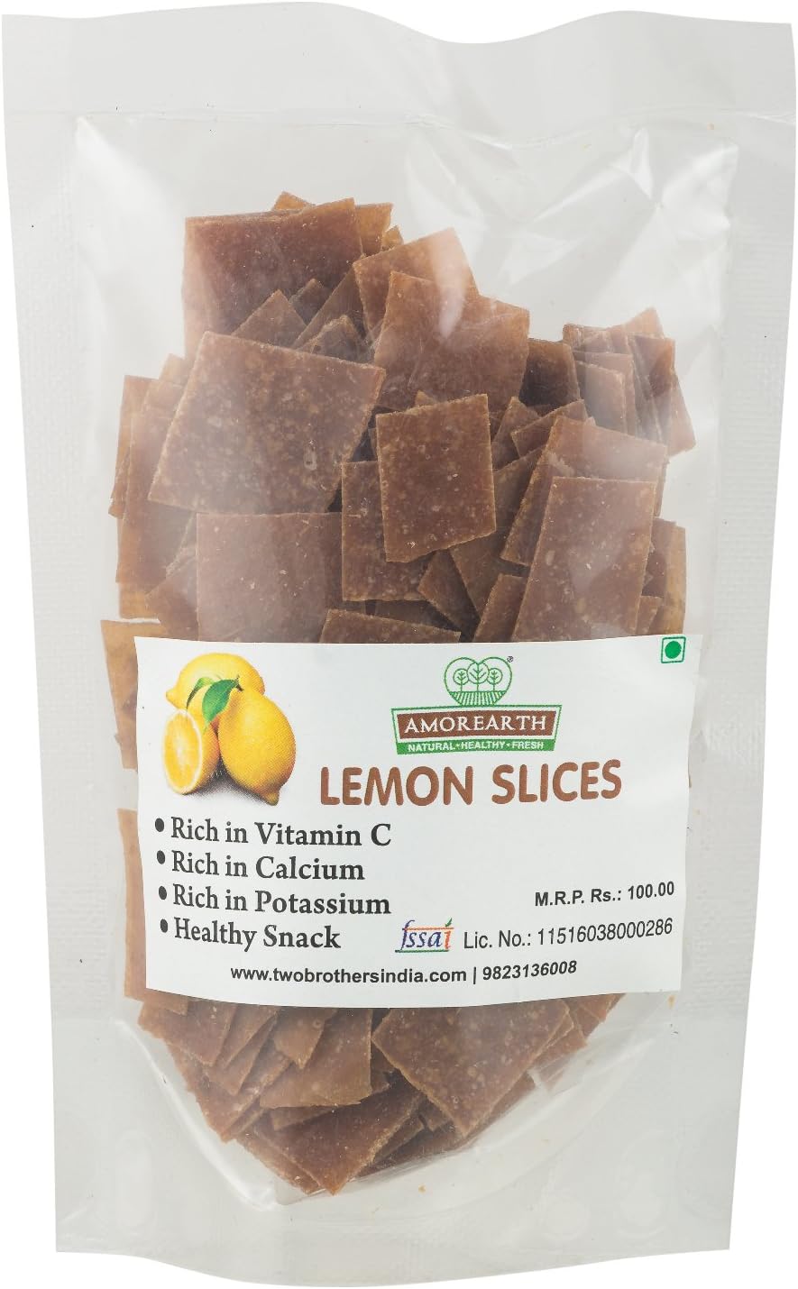 TWO BROTHERS ORGANIC FARMS Amorearth Lemon Slices Sun-dried Snack